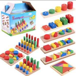 Boîte à jeux en bois, box de 9 jeux