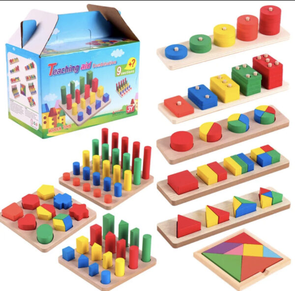 Boîte à jeux en bois, box de 9 jeux