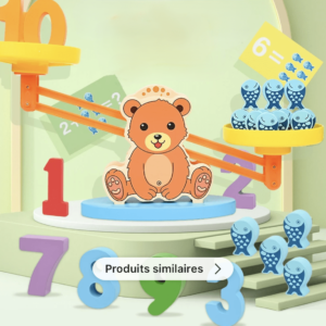 Balance éducative en forme d'ours. Idéal pour rendre concrètes les notions de grandeur de chaque chiffre.