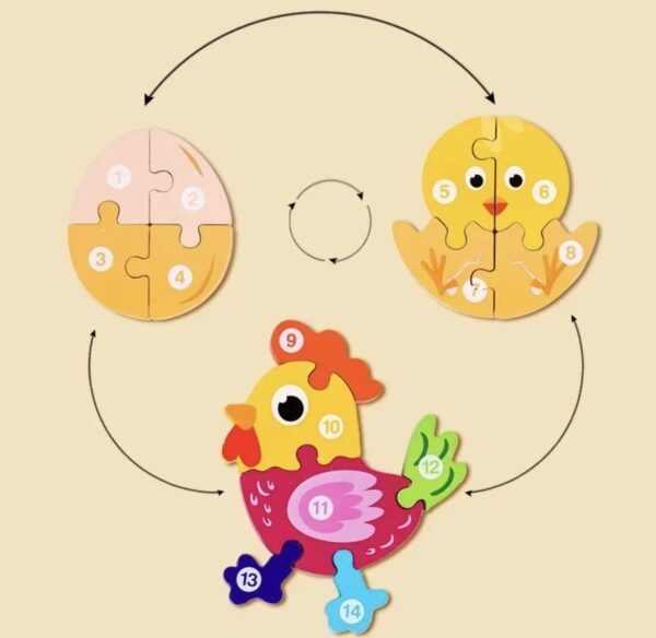 Puzzle en bois animaux et bébés – Image 3