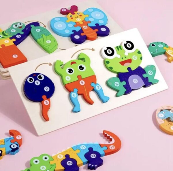 Puzzle en bois animaux et bébés – Image 4