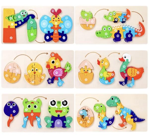 Puzzle en bois animaux et bébés – Image 5