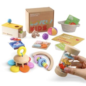 Box Montessori remplie de jouets éducatifs
