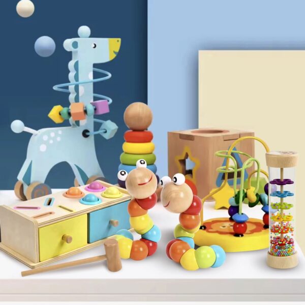 Box Montessori girafe: jouets éducatifs en bois