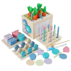 Le cube d'activité carotte est le jouet parfait pour accompagner les découvertes sensorielles de votre enfant.